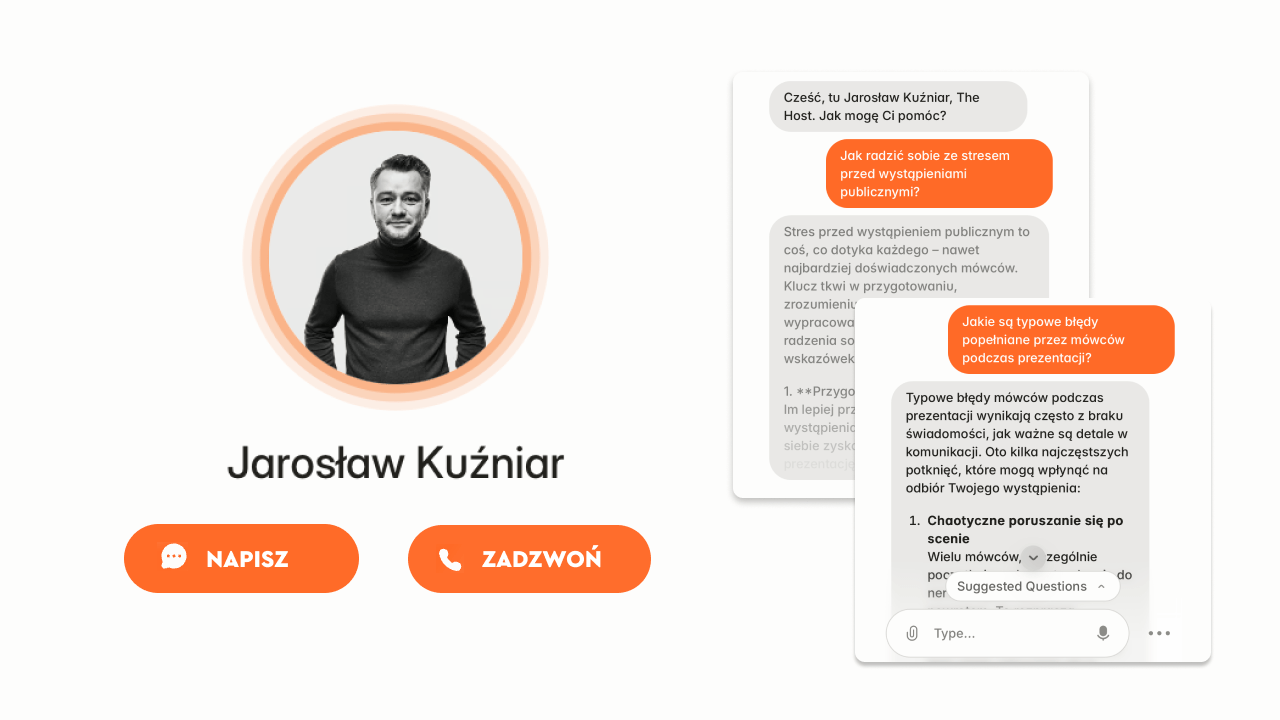 Obraz pokazujący użycie narzędzia host ai - asystenta od wystąpień publicznych