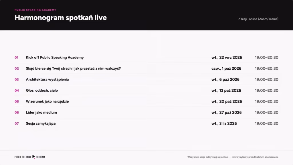 harmonogram sesji live